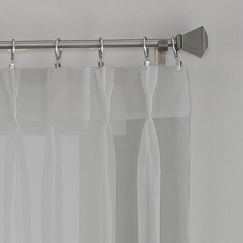 Curtainworks Soho Voile Sheer Pinch Pleat Curtain Panel, 29 by 63", Oyster in Saudi Arabia