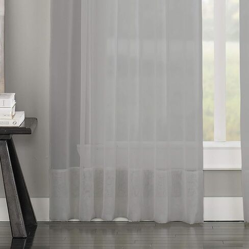 Curtainworks Soho Voile Sheer Pinch Pleat Curtain Panel, 29 by 63", Oyster in Saudi Arabia
