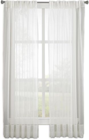 Curtainworks Soho Voile Sheer Pinch Pleat Curtain Panel, 29 by 63", Oyster in Saudi Arabia