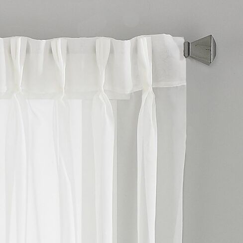 Curtainworks Soho Voile Sheer Pinch Pleat Curtain Panel, 29 by 63", Oyster in Saudi Arabia