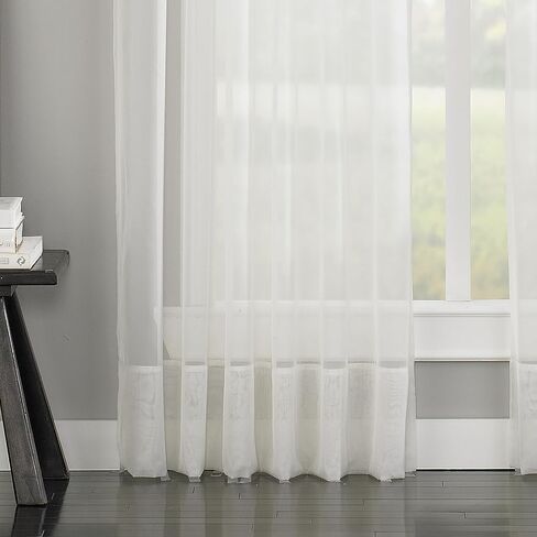 Curtainworks Soho Voile Sheer Pinch Pleat Curtain Panel, 29 by 63", Oyster in Saudi Arabia