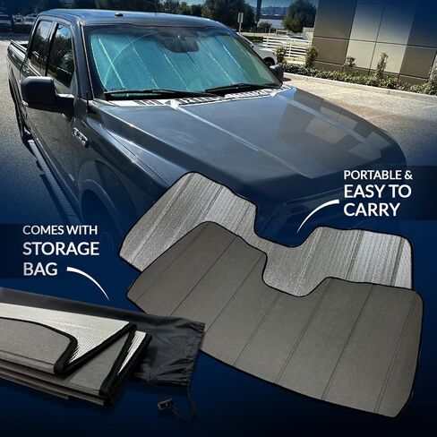 Front Car Windshield Sun Shade Compatible With 2010-2016 Porsche Panamera 970 Chassis G1 | Custom Fit Visor Accordion Fold Style Sun Protector | Silver & Grey 1-pc Set | SS-293 in Saudi Arabia