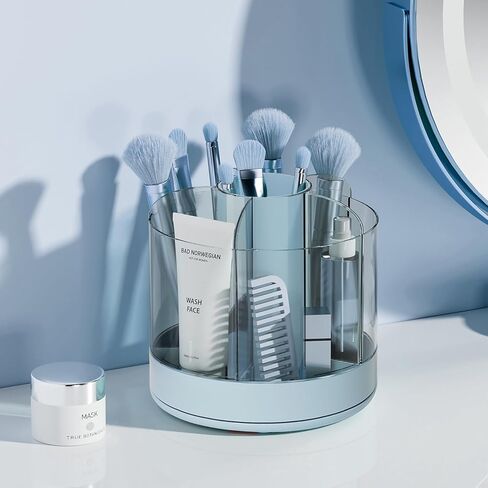 حامل أقلام يدور 360 درجة من جيانوتير، حامل أقلام رصاص 6 فتحات للمكتب، منظمات مكتبية وإكسسوارات للوازم المكتبية، صندوق تخزين مستلزمات المكتب المنزلي (أزرق) in Kuwait