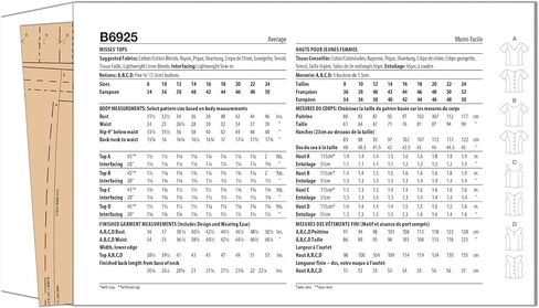 Butterick Misses' Semi-Fitted Tops Sewing Pattern Kit by Palmer/Pletsch, Design Code B6925, Sizes 8-10-12-14-16 in Saudi Arabia