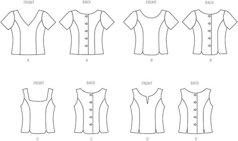 Butterick Misses' Semi-Fitted Tops Sewing Pattern Kit by Palmer/Pletsch, Design Code B6925, Sizes 8-10-12-14-16 in Saudi Arabia
