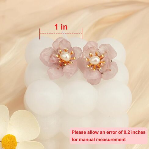 ELEXIS Green Real Jade Stud Earrings For Women Trendy Crystal Gemstone Betsey Johnson Unique Van Cleef Dainty Emerald Jewelry Set For Girls Bling Daisy… (Baroque Pearl) in Saudi Arabia