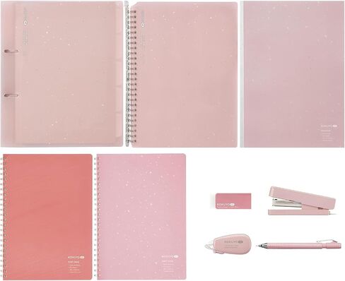 مجموعة KOKUYO Me Taupe Rose، مجموعة مستلزمات العودة إلى المدرسة، مجموعة مستلزمات المدرسة العودة إلى أساسيات المدرسة، 9 قطع in Saudi Arabia