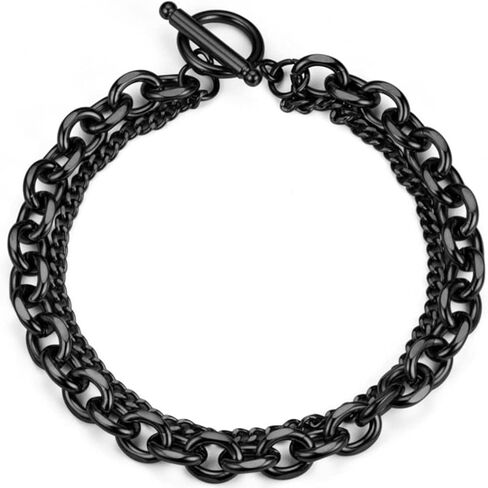 Jude Jewelers Stainless Steel Classic Plain Double Layer Wedding Statement Cocktail Party Strand Holiday Birthday Bracelet in Saudi Arabia