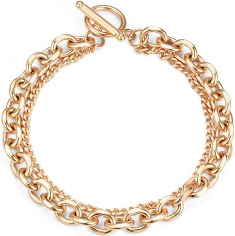 Jude Jewelers Stainless Steel Classic Plain Double Layer Wedding Statement Cocktail Party Strand Holiday Birthday Bracelet in Saudi Arabia