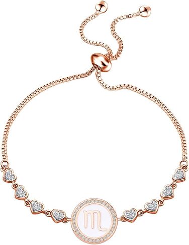 TGBJE Rose Gold Zodiac Sign Adjustable Bracelet Birthday Gift for Women Girls Zodiac Bracelet 12 Constellation Bracelet in Saudi Arabia