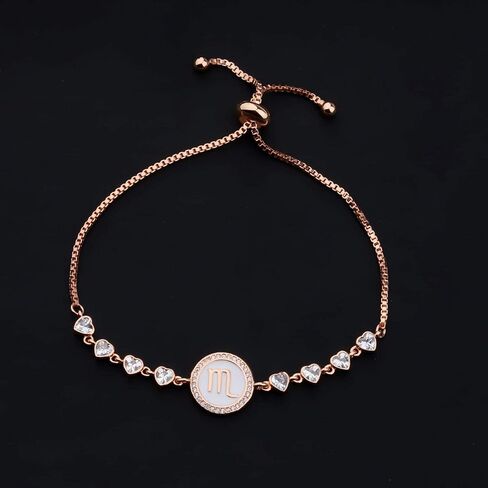 TGBJE Rose Gold Zodiac Sign Adjustable Bracelet Birthday Gift for Women Girls Zodiac Bracelet 12 Constellation Bracelet in Saudi Arabia
