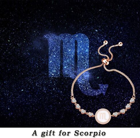 TGBJE Rose Gold Zodiac Sign Adjustable Bracelet Birthday Gift for Women Girls Zodiac Bracelet 12 Constellation Bracelet in Saudi Arabia