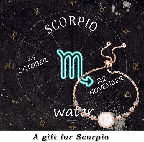 TGBJE Rose Gold Zodiac Sign Adjustable Bracelet Birthday Gift for Women Girls Zodiac Bracelet 12 Constellation Bracelet in Saudi Arabia