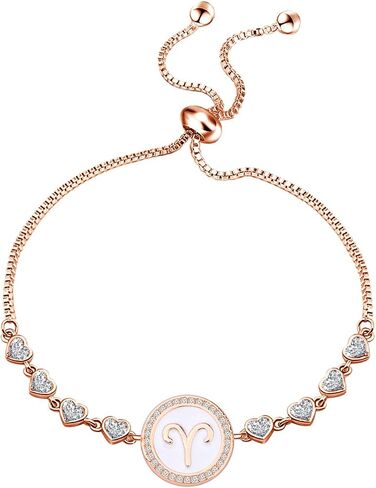 TGBJE Rose Gold Zodiac Sign Adjustable Bracelet Birthday Gift for Women Girls Zodiac Bracelet 12 Constellation Bracelet in Saudi Arabia