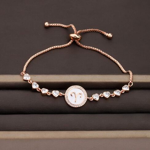 TGBJE Rose Gold Zodiac Sign Adjustable Bracelet Birthday Gift for Women Girls Zodiac Bracelet 12 Constellation Bracelet in Saudi Arabia
