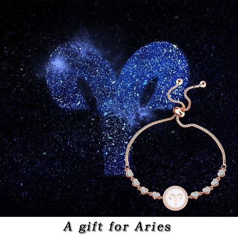 TGBJE Rose Gold Zodiac Sign Adjustable Bracelet Birthday Gift for Women Girls Zodiac Bracelet 12 Constellation Bracelet in Saudi Arabia