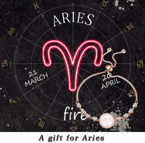 TGBJE Rose Gold Zodiac Sign Adjustable Bracelet Birthday Gift for Women Girls Zodiac Bracelet 12 Constellation Bracelet in Saudi Arabia