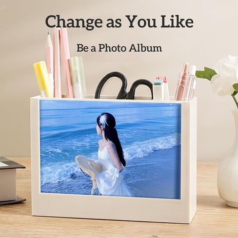 حامل أقلام 2024 تقويم مكتبي لتخزين المكتب وغرفة الدراسة والمدرسة، حامل أقلام رصاص جديد مع تقويم، قلم كوب قلم هيلدر قلم رصاص حامل مكتب منظم المكياج، حافظ على الأشياء في النظام! رمادي 1 قطعة in Kuwait