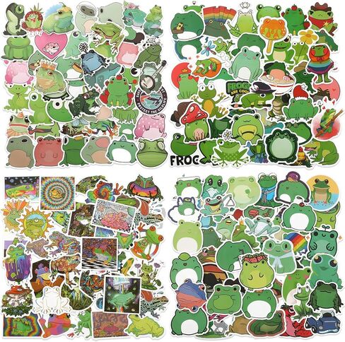 200 Pieces Cute Frog Stickers Vinyl Waterproof Animal Stickers for Laptop Cartoon Stickers Aesthetic Stickers for Laptop, Skateboard, Water Bottles, Computer, Phone, Guitar in Saudi Arabia