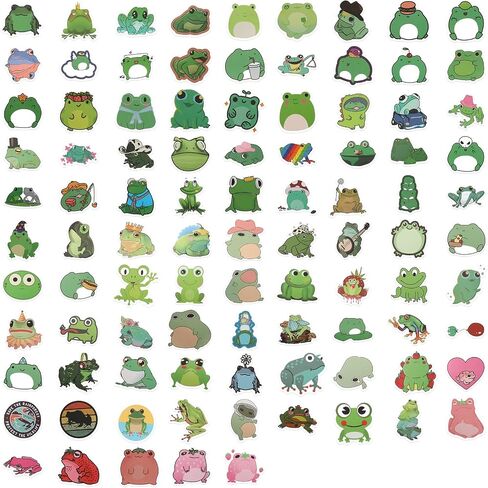 200 Pieces Cute Frog Stickers Vinyl Waterproof Animal Stickers for Laptop Cartoon Stickers Aesthetic Stickers for Laptop, Skateboard, Water Bottles, Computer, Phone, Guitar in Saudi Arabia