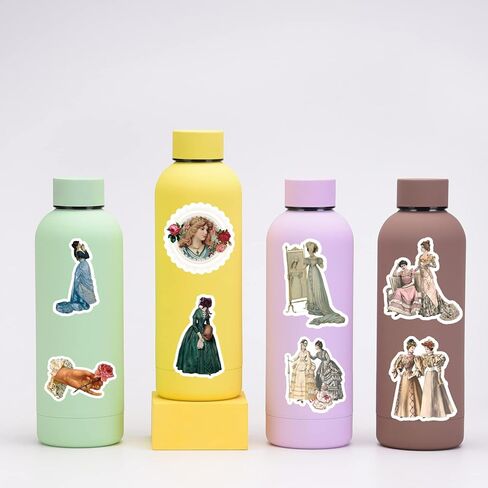 61PCS Victorian Stickers Vintage Girl Stickers Aesthetics Scrapbook Stickers Vinyl Waterproof Stickers for Laptop,Bumper,Skateboard,Water Bottles,Computer,Phone, for Kids,Teens,Adult in Kuwait