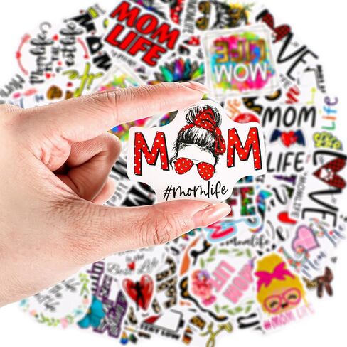 100 Pcs Mom Stickers, Mom Life Stickers Mom Car Decals, Funny Mom Cute Stickers, Aesthetic Mother Stickers for Mothers Gift, Water Bottles, Luggage, Car, Laptop, Guitar, Scrapbook, Bike, Fridge in Saudi Arabia