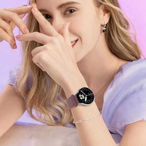 Stretchy Braided Bands Compatible with Samsung Galaxy Watch 5 Band 40mm 44mm,Galaxy Watch 5 Pro Band 45mm/Galaxy Watch 6 Band/Galaxy Watch 4 Band/Galaxy Active 2 Band,20mm Soft Braided Nylon Sport Wristband,Multi Colors in Saudi Arabia