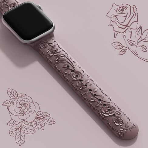 سوار منقوش بالزهور متوافق مع أساور ساعات Apple للنساء 40 مم 41 مم 38 مم 44 مم 45 مم 42 مم 49 مم لسلسلة iWatch Band Series Ultra/SE/9/8/7/6/5/3/2/1 in Saudi Arabia