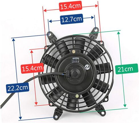 العالمي 8 بوصة مروحة ضئيلة مشعاع كهربي مروحة التبريد 24 فولت ل A/C التيار المتناوب الشارع/الفئران/قضيب ساخن مكثف سيارة العضلات الكلاسيكية in Kuwait
