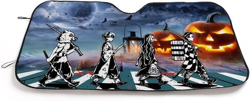 Halloween Anime Characters Car Windshield Sun Shade Horror Car Accessories Funny Sun Shade Keep Your Vehicle Cool 51x27.5 Inch in Saudi Arabia