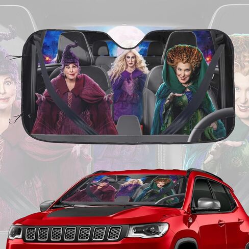 Halloween Anime Characters Car Windshield Sun Shade Horror Car Accessories Funny Sun Shade Keep Your Vehicle Cool 51x27.5 Inch in Saudi Arabia