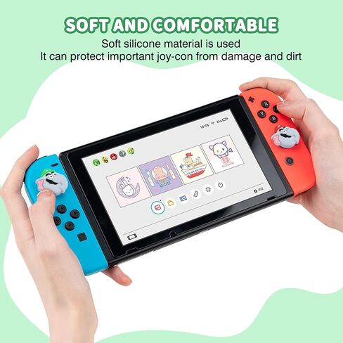 DLseego Thumb Grips تصميم قبعات للتبديل/التبديل لايت/تبديل وحدة تحكم OLED، وحدة تحكم تناظرية من السيليكون الناعم Joycon أغطية واقية مضادة للانزلاق 4 قطع قبعات عصا التحكم بأزرار السلاحف - السلاحف الخضراء in Kuwait