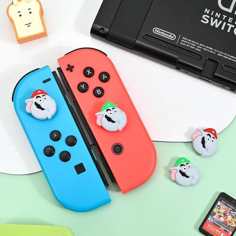 DLseego Thumb Grips تصميم قبعات للتبديل/التبديل لايت/تبديل وحدة تحكم OLED، وحدة تحكم تناظرية من السيليكون الناعم Joycon أغطية واقية مضادة للانزلاق 4 قطع قبعات عصا التحكم بأزرار السلاحف - السلاحف الخضراء in Kuwait