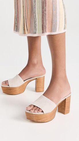Stuart Weitzman Women's Square High Platform Slides 95mm in Saudi Arabia