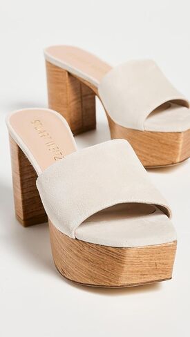 Stuart Weitzman Women's Square High Platform Slides 95mm in Saudi Arabia