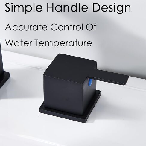 hotis ماتي الأسود شلال الحمام صنبور 3 حفرة، الحديثة 8 بوصة واسعة النطاق الحمام بالوعة الحنفية، 2 مقابض مرحاض الغرور بالوعة الحنفية مع المنبثقة استنزاف وخطوط العرض in Kuwait