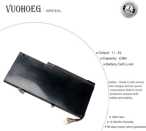 استبدال بطارية الكمبيوتر المحمول 11.4V 43Wh NP03XL لجهاز HP Pavilion X360 13-A010DX 13-a013cl 13-A110DX؛ اتش بي انفي 15-u010dx 15-u011dx 761230-005 760944-421 HSTNN-LB6L in Kuwait