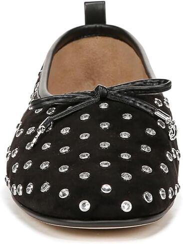 Sam Edelman Women's Ari Gem Ballet Flat, Black Suede, 10 in Saudi Arabia