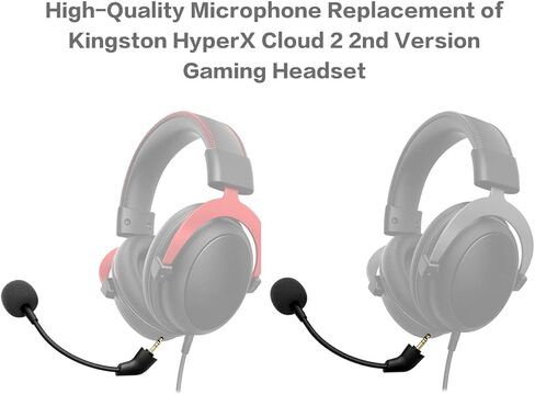 Replacement Game Mic for Kingston HyperX Cloud, Cloud X and Cloud II 2nd Version Gaming Headset on PS4 PS5 Xbox One Nintendo Switch PC, 3.5mm Detachable Boom Microphone in Saudi Arabia