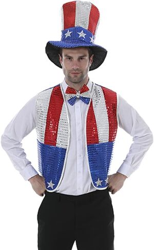 ReneeCho العم سام الترتر سترة زي 4 يوليو، الوطنية يتوهم اللباس سترة مجموعة عيد الاستقلال الأمريكي مع سترة قبعة ربطة عنق in Kuwait