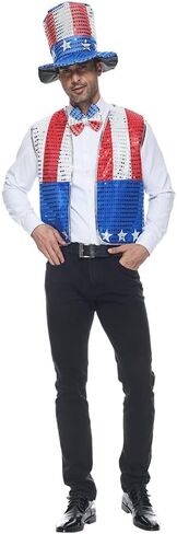 ReneeCho العم سام الترتر سترة زي 4 يوليو، الوطنية يتوهم اللباس سترة مجموعة عيد الاستقلال الأمريكي مع سترة قبعة ربطة عنق in Kuwait