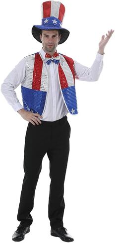 ReneeCho العم سام الترتر سترة زي 4 يوليو، الوطنية يتوهم اللباس سترة مجموعة عيد الاستقلال الأمريكي مع سترة قبعة ربطة عنق in Kuwait