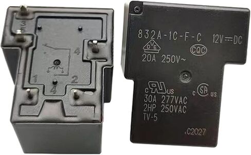 832A-1C-F-C 12VDC 20A مرحل السيارات شديد التحمل 20A PCB، 5 دبابيس SPDT متوافق مع 832HA-1C-F-C 12VDC in Kuwait