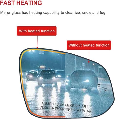 مرآة جانبية للركاب مُدفأة متوافقة مع مرآة Toyota Rav4 2016-2023 Tacoma 2016-2021 - مرآة لمرايا Toyota RAV4 مرايا الركاب لـ RAV4 مع حامل خلفي وكشف النقاط العمياء in Kuwait