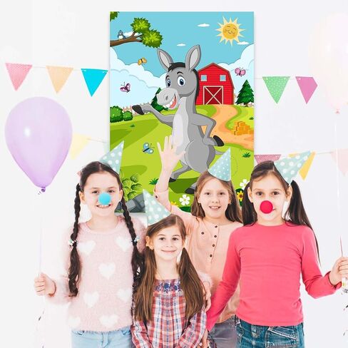 Pin The Tail On The Donkey Mexican Donkey kids party games with 24 Pcs Colorful Tails Large Party Games for Kids Mexican Party Decorations Carnival Party Supplies in Saudi Arabia
