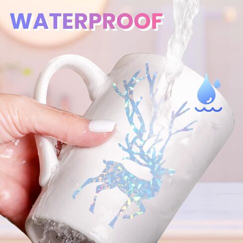 20 Sheets Holographic Sticker Paper, A4 Vinyl Sticker Paper Self Adhesive Holographic Laminate Sheets for Inkjet & Laser Printer, Waterproof Holographic Overlay Film for DIY Projects in Saudi Arabia