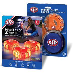 STP Emergency Auto LED Road Flare Discs, 8 Flash Modes/2 Mounting Options, 1 Mile Signal Viability, Includes Carrying Bag, Battery-Powered: Requires 3 AAAS, 3-Pack in Saudi Arabia
