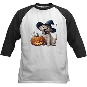 CafePress Halloween Dog Kids Baseball T Shirt Kids Cotton Baseball Jersey, 3/4 Raglan Sleeve Shirt in Kuwait