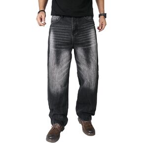 OIIIO Men's Wide Leg Baggy Casual Jean in Kuwait