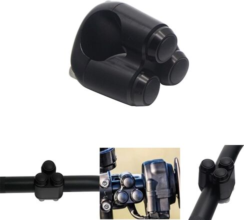 Universal 3 Buttons CNC Hand Control Momentary Switch Micro Switch, for 1 Inch 25mm Bars Handlebar Bobber Cafe Racer Chopper (Black) in Kuwait